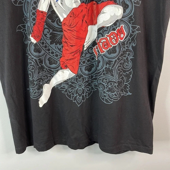 MARTIAL ARTS Born To Be Muay Thai Mens Black Graphic Crewneck T-Shirt Gold XXL - Picture 5 of 11